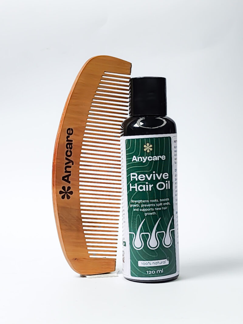 Wooden comb + Revive Hair Oil Combo